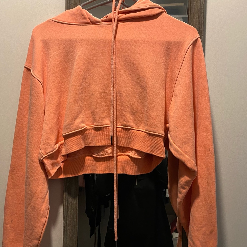 Light peach crop top hoodie